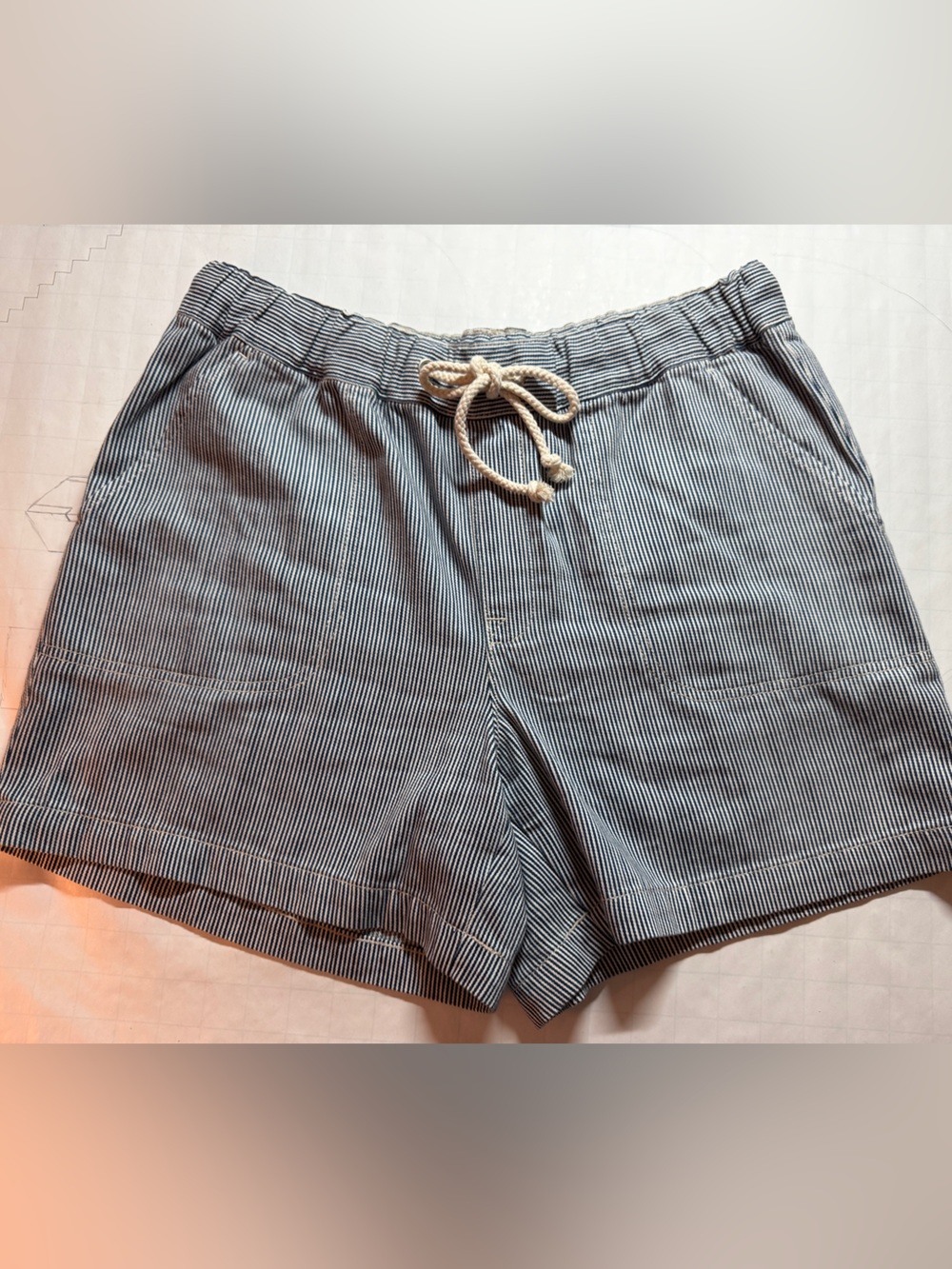 J. Crew Navy and White Pinstriped Shorts